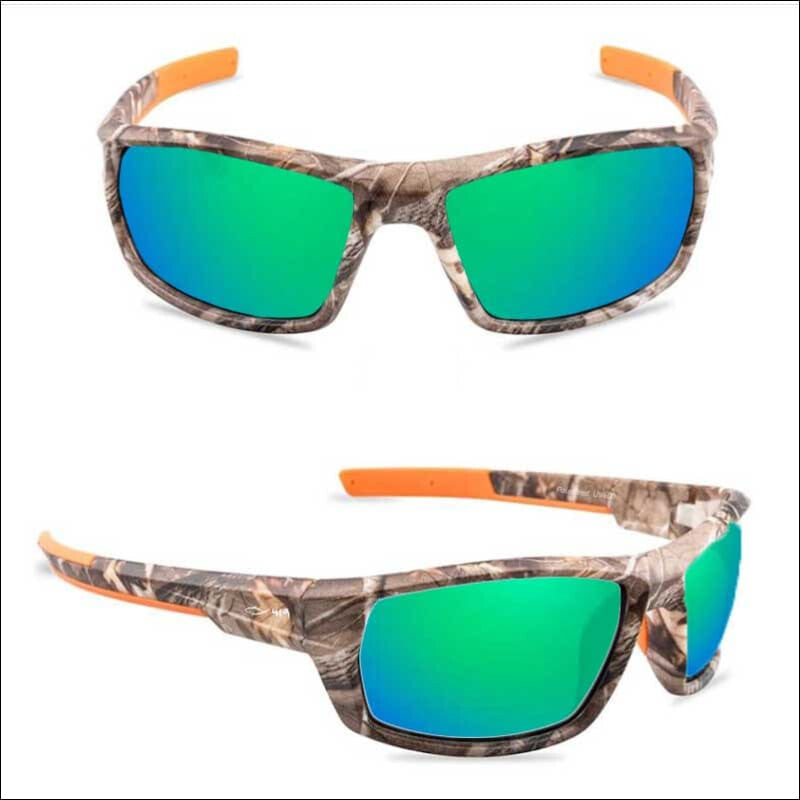 Fish 419 Performance Gear - Camo Floating Polarized HD Sunglasses Camo Floating/Green