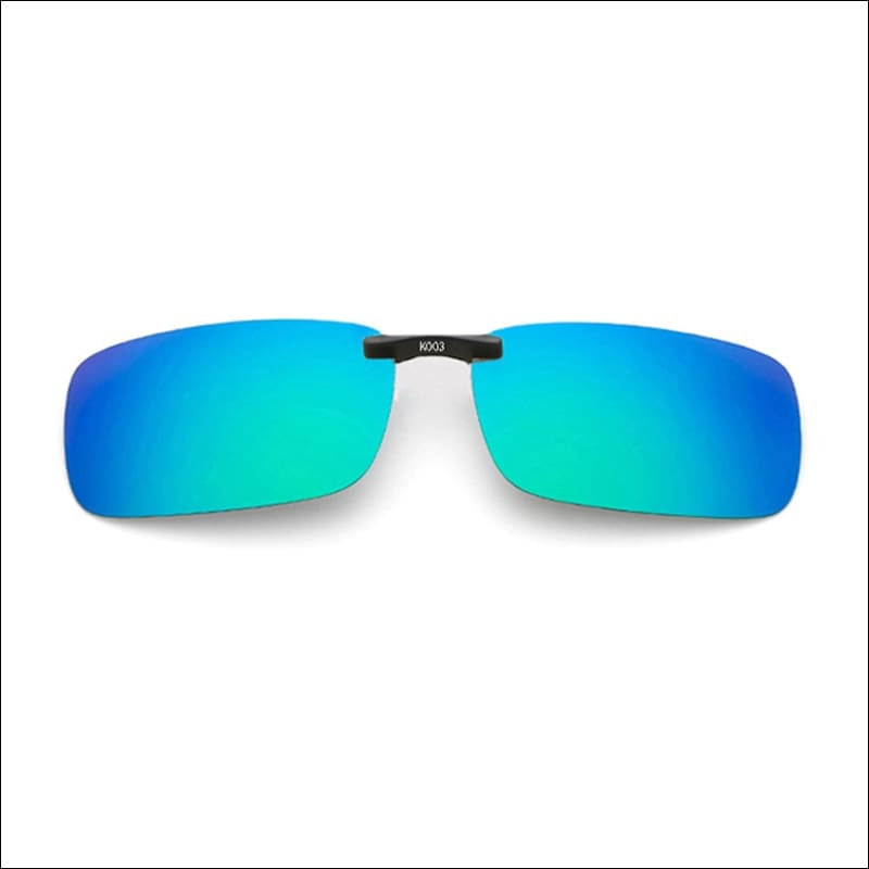Fish 419 Clip On Sunglasses - Rectangle / Green