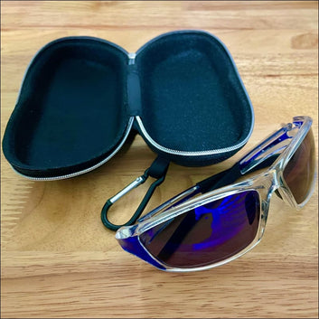 Fish 419 Deluxe Zipper Sunglasses Case with Carabiner Clip