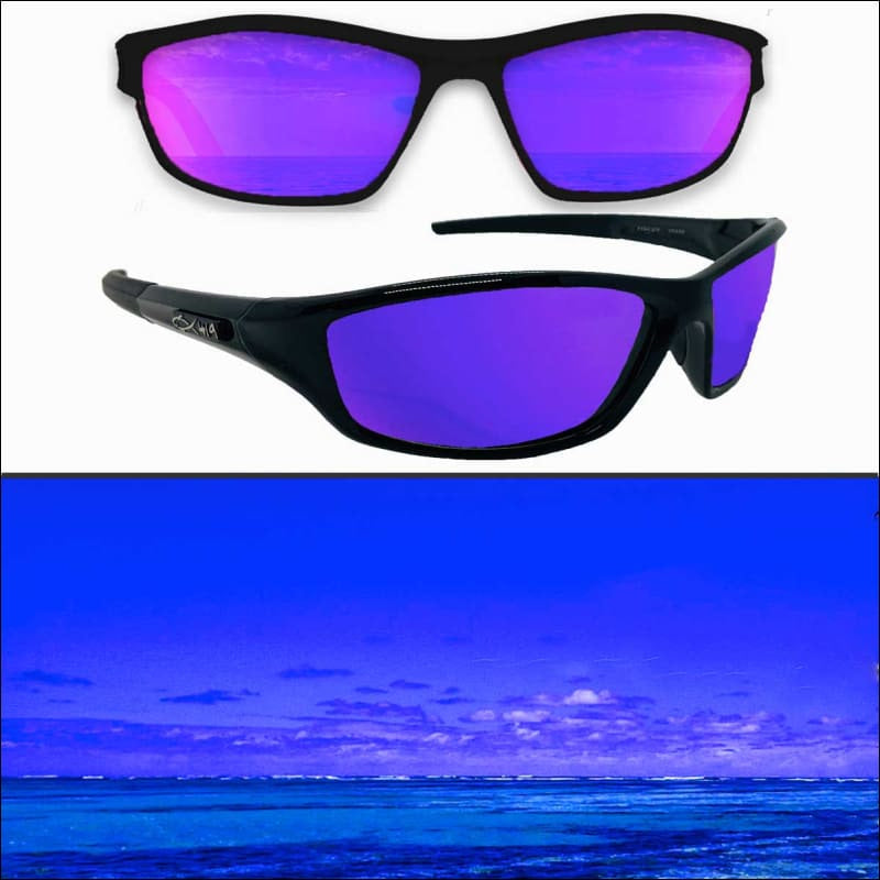 Polarized HD Perfection ’Black Series’ Sunglasses - Matte Black/Purple