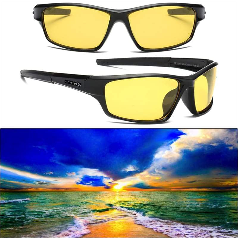 Polarized HD Perfection ’Black Series’ Sunglasses - Gloss Black/Yellow Non - Mirror