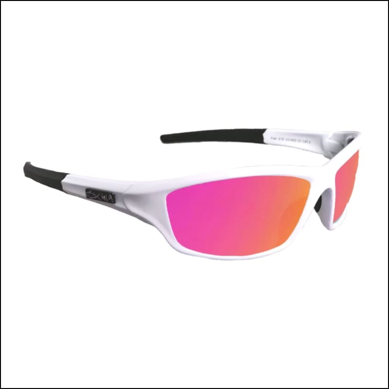 Polarized HD Perfection ’White Series’ Sunglasses - White/Pearlized Pink Fire