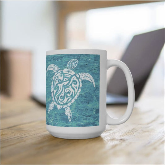 Polynesian Sea Turtle Mug 15 oz - 4 Colors Available