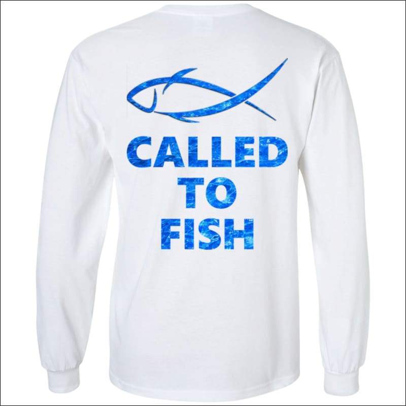 Called to Fish Long Sleeve HEAVY Ultra Cotton T-Shirt - 2 Colors - White / S - T-Shirts