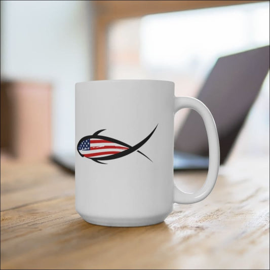 Fish 4:19 American Flag Mug 15oz