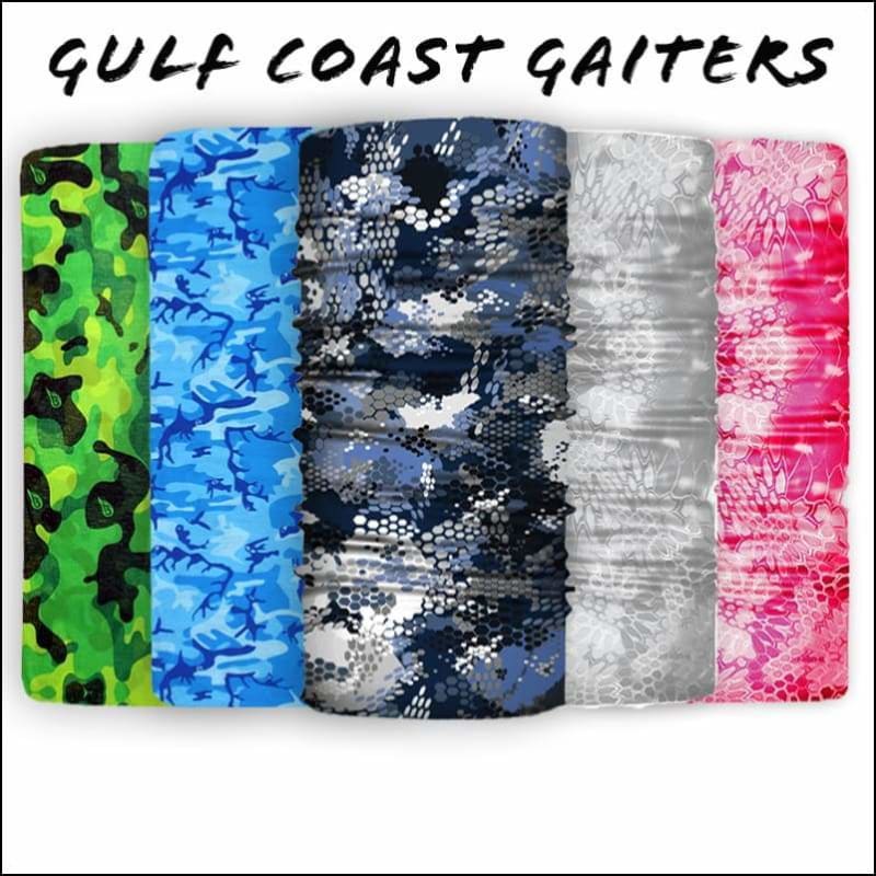 Fish 419 Performance Gear - Gulf Coast Camo Sun Gaiters - 5 Designs Camo Scales Gray