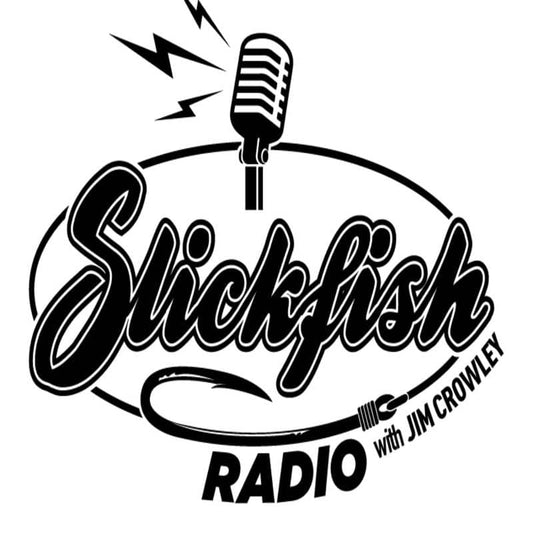 Slickfish Radio with Jim Crowley Logo in Black and White