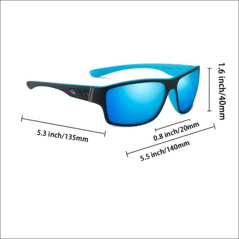 Fish 419 Performance Gear - Bluewater Polarized HD Sunglasses Black & Blue/Blue