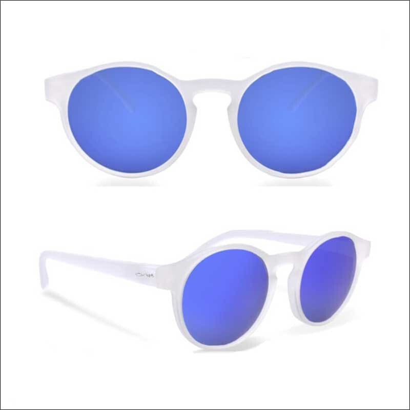 Captiva Polarized HD Sunglasses - Transparent White/Dark Blue Mirror - Sunglasses