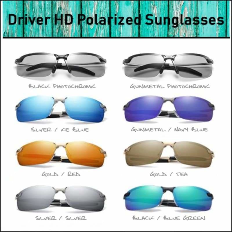 Fish 419 Performance Gear - Driver HD Polarized Sunglasses Gunmetal/Ice Blue