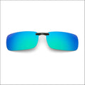 Fish 419 Clip On Sunglasses - Rectangle / Green