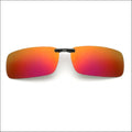 Fish 419 Clip On Sunglasses - Rectangle / Red Sunburst