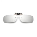 Fish 419 Clip On Sunglasses - Rectangle / Silver