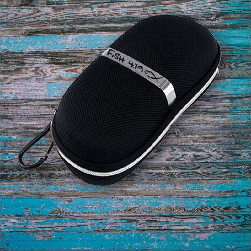 Fish 419 Deluxe Zipper Sunglasses Case with Carabiner Clip - Sunglasses