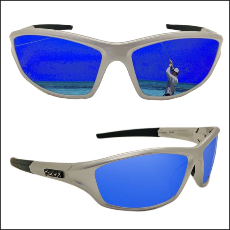 Fish 419 FOMNTT - Platinum Series Platinum/Blue Sunglasses