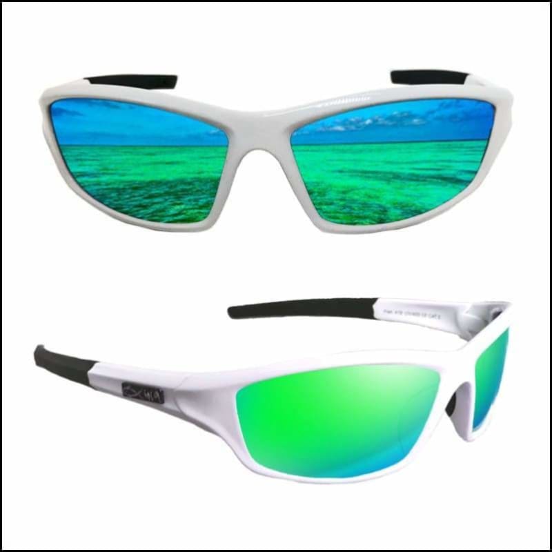 Fish 419 FOMNTT - White Series White/Green Sunglasses