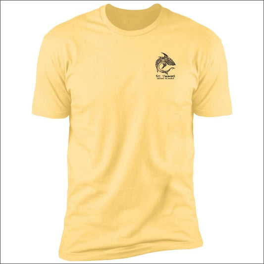 Fish 419 Polynesian Shark St Thomas US Virgin Islands T-shirt - Banana Cream / S - T-Shirts