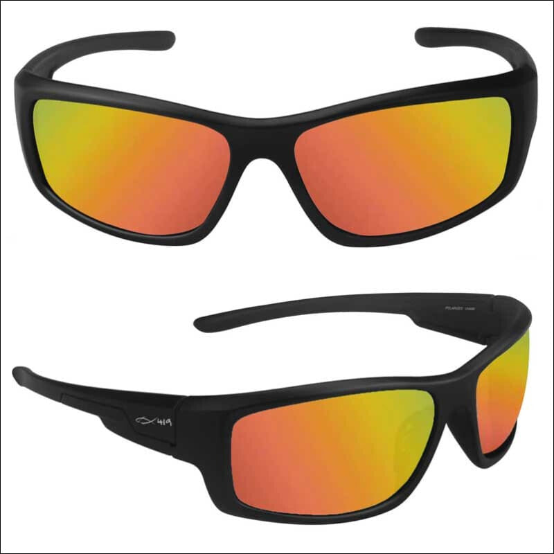 Fish 419 Performance Gear - Polarized HD Perfection Sport Sunglasses Yellow/Yellow Mirror