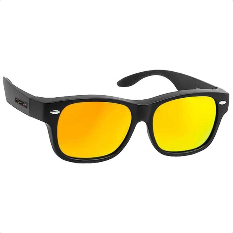 Polarized HD Put-Over Sunglasses - Black/Red Sunburst - Sunglasses