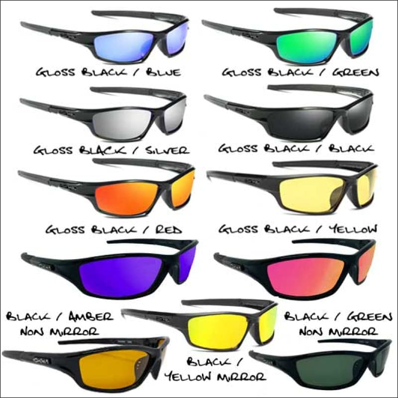 Fish 419 Performance Gear - Polarized HD Perfection ’Black Series’ Sunglasses Matte Black/Yellow Mirror