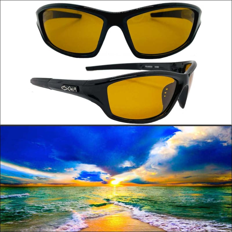 Polarized HD Perfection ’Black Series’ Sunglasses - Gloss Black/Amber Non - Mirror