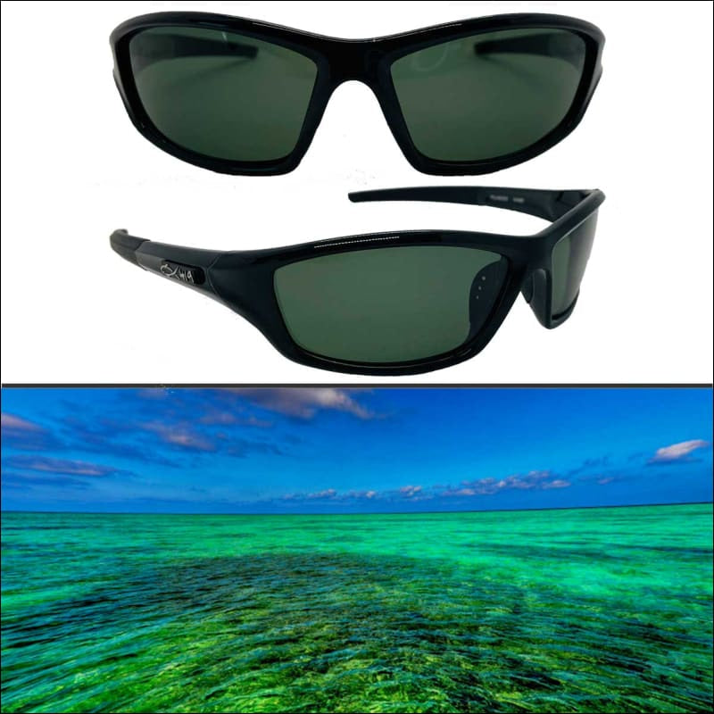 Polarized HD Perfection ’Black Series’ Sunglasses - Gloss Black/Dark Green Non - Mirror