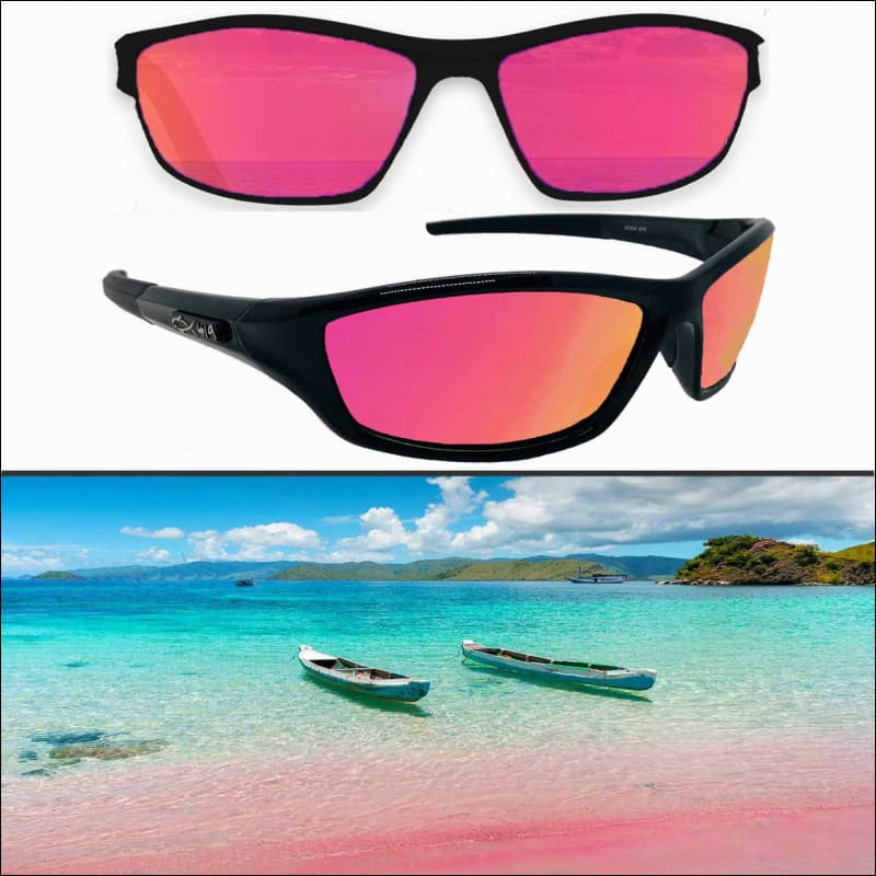 Polarized HD Perfection ’Black Series’ Sunglasses - Matte Black/Pink