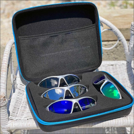 Fish 419 Performance Gear - Aviator HD Polarized Sunglasses - 5 Styles Gunmetal/Blue
