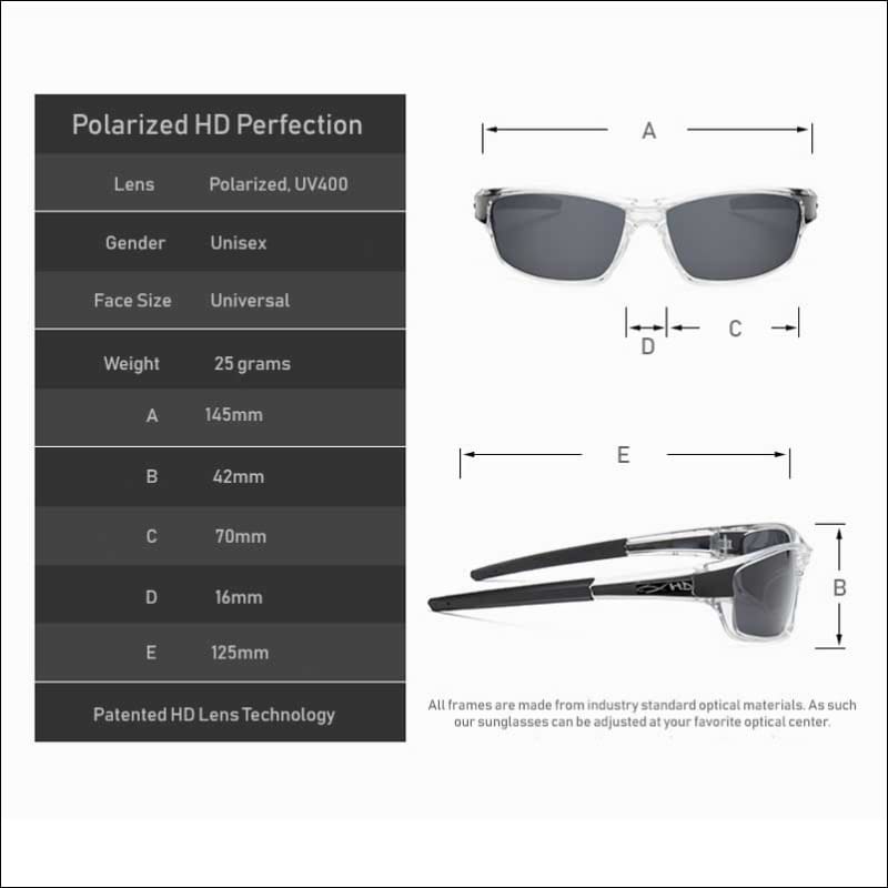 Fish 419 Performance Gear - Polarized HD Perfection Sport Sunglasses Blue/Black Non-Mirror