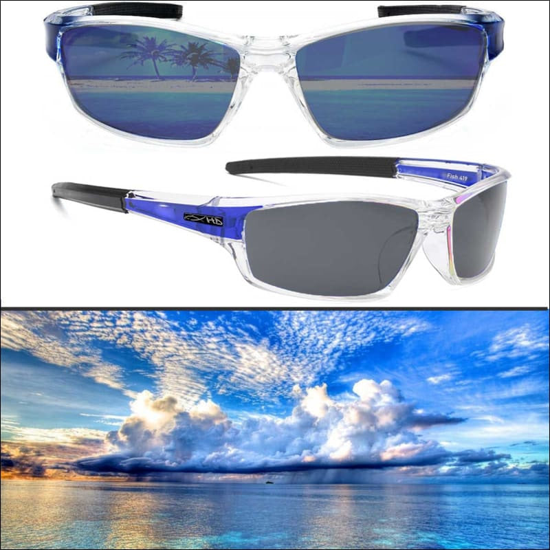 Polarized HD Perfection Sport Sunglasses - Blue/Black Non - Mirror