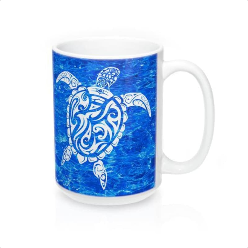 Polynesian Sea Turtle Mug 15 oz - 4 Colors Available - Drinkware