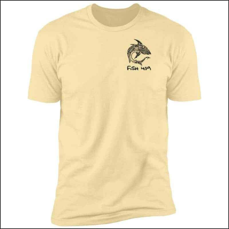 Polynesian Shark - Premium Short Sleeve Unisex T-Shirt - 6 Colors - Banana Cream / S - T-Shirts
