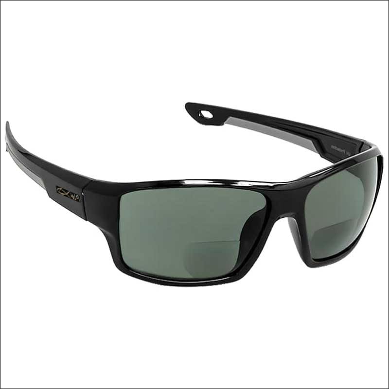 Bluewater Polarized Magnification Bifocal 3 Sunglasses, Gloss Black Frame,  Gray Lenses