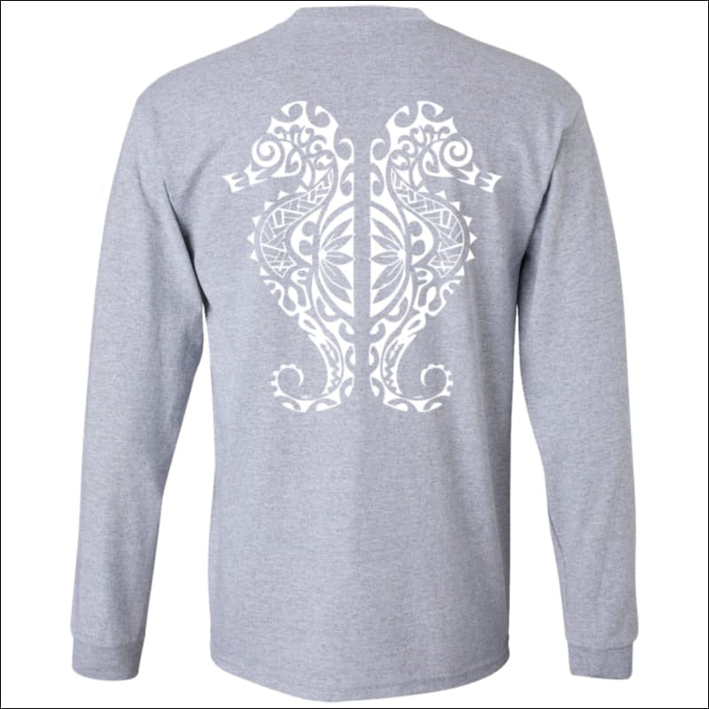Seahorse Design Long Sleeve Ultra Cotton T-Shirt - 3 Colors - T-Shirts
