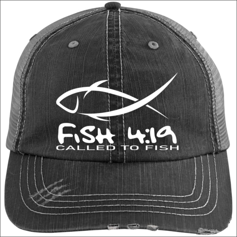 Called to Fish Unstructured Trucker Cap - Black/Grey / One Size - Hats