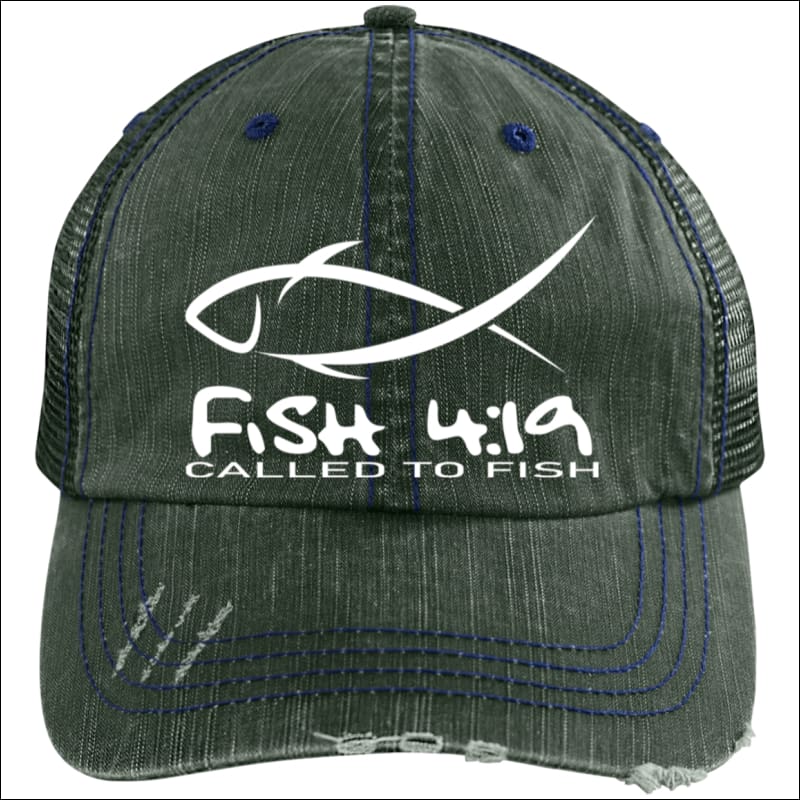 Called to Fish Unstructured Trucker Cap - Dark Green/Navy / One Size - Hats