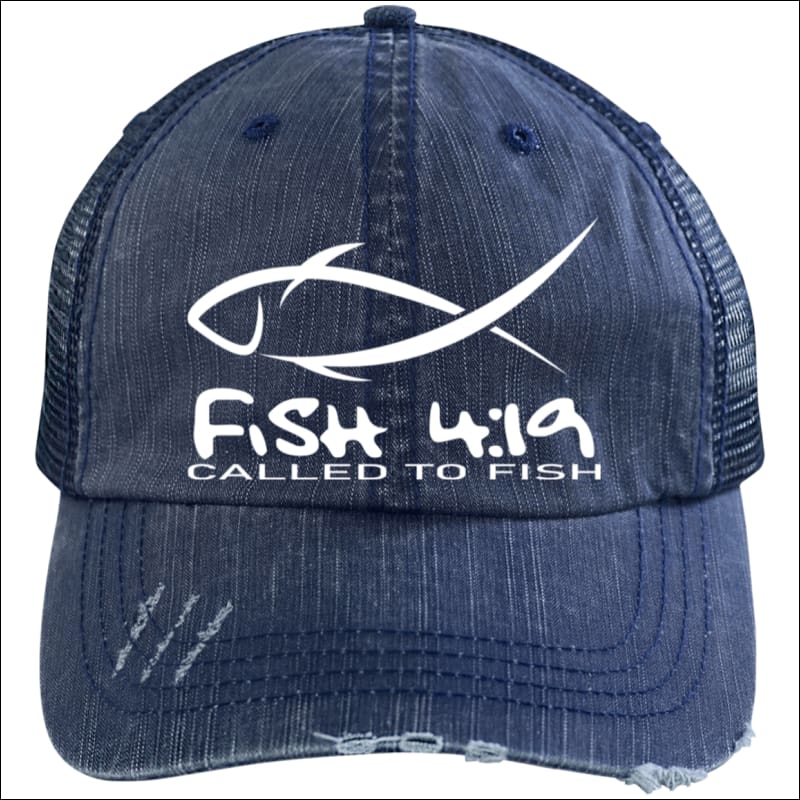 Called to Fish Unstructured Trucker Cap - Navy/Navy / One Size - Hats