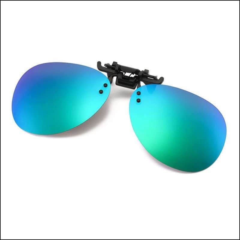 Fish 419 Clip On Sunglasses - Aviator / Green