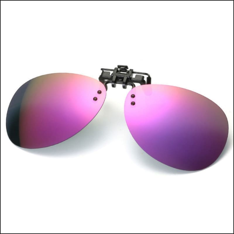 Fish 419 Clip On Sunglasses - Aviator / Pink/Purple