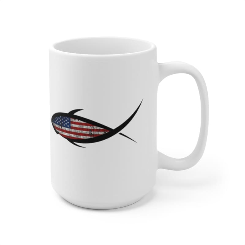 Fish 4:19 Old Glory Flag Mug 15oz - 15oz - Mug
